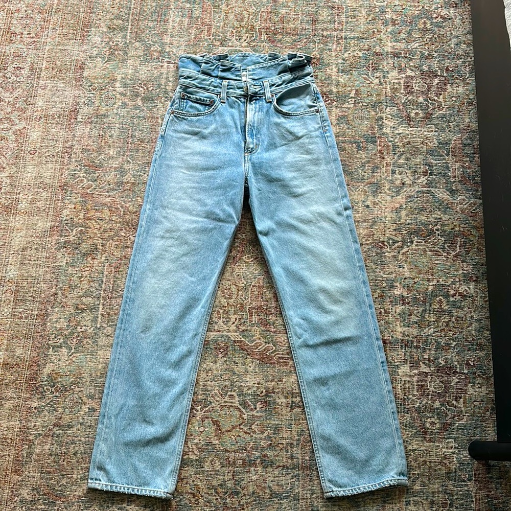 Agolde high waist paperbag jeans. Brand new and never worn!